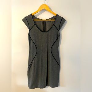 Express Size 8 Grey fitted/stretch knee length dress